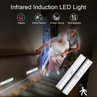 Éclairage de nuit de placard sans fil à 10 LED, 4 piles AAA, lampe de Table, armoire de bibliothèque, capteur de mouvement à LED