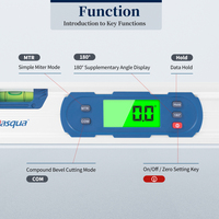 Rapporteur numérique 220 degrés avec écran LCD électronique, règle d'angle numérique, détecteur d'angle numérique avec instrument de mesure de niveau