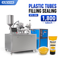 Machine de remplissage et de scellage semi-automatique NFS-30A pour tubes en plastique, idéale pour la sauce moutarde, le vinaigrette, le ketchup, la confiture et les liquides visqueux.