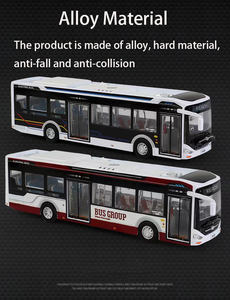 Jouets éducatifs pour enfants 1: 42 échelle métal fonction de friction alliage <span class=keywords><strong>bus</strong></span> de ville avec lumières - Product Image 4