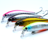 KAIDA Sinking Minnow Balıkçılık Yemi 80mm 10g Sert Yem 3D Gözlü Üçlü Kancalı Levrek Turna Uzun Atış için