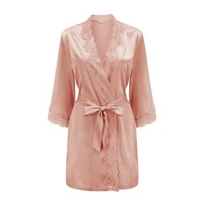 Vente en gros Peignoir confortable Sexy pour femmes Peignoir doux pour la peau Polyester Spandex Femme Robe pour femmes Vêtements de nuit à lacets Peignoirs de bain - Product Image 1