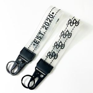 <b>Custom</b> Soft Pvc Wrist Strap Lanyard Silicone Jelly Clear White Woven <b>Key</b> Chain Fashion Keychain for Cars - Product Image 4