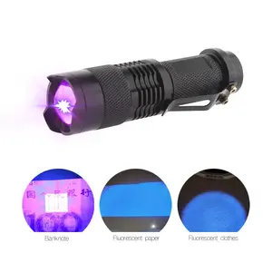 Powerful Small Purple Zoomble UV Torch 395nm 365nm Flash Light UV Led Flashlight For Test Jade And Amber