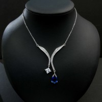 Bijoux Wangfu, pendentif en argent sterling S925 avec saphir cultivé en laboratoire et zircone cubique, bijoux fins pour femmes, fournisseur en gros