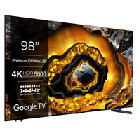 Téléviseur intelligent Android LED 4K de 98 pouces sans cadre, Ultra HD, WiFi, grand écran, télévision intelligente, OEM, directement de l'usine
