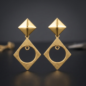 Nuevos Aretes Colgantes con Diseño Geométrico Único, Clásico y Étnico, Chapados en Oro, para Bodas y Otras Ocasiones - Product Image 2