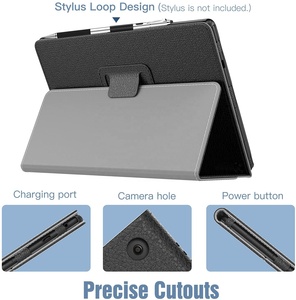 Étui <span class=keywords><strong>Moko</strong></span> pour tablette Amazon Fire HD 10 Fire HD 10 Plus, étui mince pliant en cuir PU avec réveil/veille automatique, noir - Product Image 3