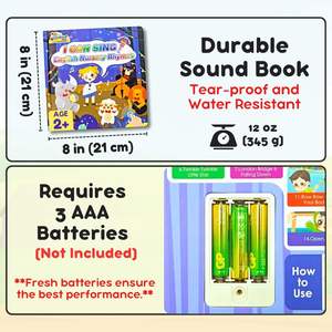 Libro educativo interactivo para niños con rimas infantiles en inglés con 15 <span class=keywords><strong>canciones</strong></span> y letras de audio incorporadas para grabar y reproducir voz - Product Image 2