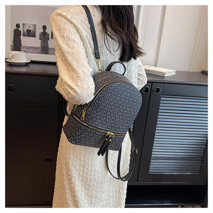 2025 Fashion <b>Ladies</b> Logo Pattern <b>Backpack</b> Pu Leather Zipper Closure Waterproof Shoulder <b>Bags</b> Classic Women <b>Backpack</b> - Product Image 4