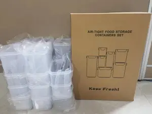 مخزن منظمي 24 حزمة كبيرة محكم البلاستيك الحبوب الحاويات مربع حاويات تخزين الطعام مجموعات للسكر ، الدقيق ، الجافة الغذاء