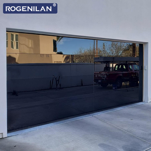 ROGENILAN Porte de <span class=keywords><strong>garage</strong></span> en aluminium et verre sans cadre de style américain, étanche, avec miroir, pour maisons - Product Image 2