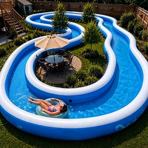 Piscina Inflable Resistente de PVC <span class=keywords><strong>para</strong></span> Patio Trasero, Diseño Irregular Grande, Piscina Flotante <span class=keywords><strong>para</strong></span> Uso Residencial en el Hogar - Product Image 5