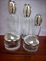 Ensemble de flacons de sérum et de lotion tonique pour soins de la peau en verre dégradé de luxe avec pompe plaquée or, plusieurs couleurs, flacons cosmétiques
