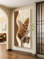Décoration intérieure moderne 3D de luxe, toile en cristal, impression numérique, paysage, art mural en grès écologique avec LED