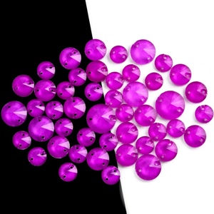 Strass à coudre OLeeya de qualité supérieure, cristaux ronds Rivoli, couleurs néon fluorescentes, tailles assorties, strass à coudre pour robe - Product Image 4