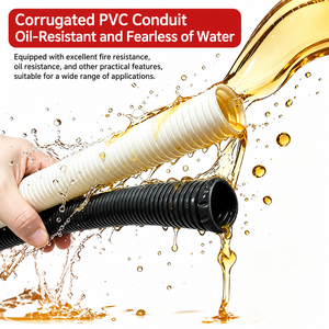 Tubería de PVC Corrugada para Cableado Eléctrico, Resistente al Fuego, Impermeable y al Aceite, para Protección de Cables en Interiores y Exteriores - Product Image 2