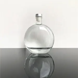 250 ml 8.5 oz düz yuvarlak cam şise mantarlı şişe kapaklı