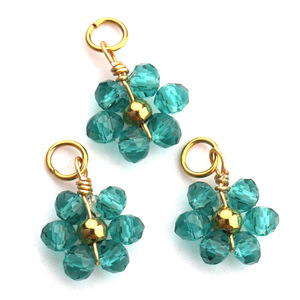 Pendentifs en forme de fleur de cristal, breloques en forme de marguerite, imitation perle, bijoux faits à la main pour boucles d'oreilles, usage quotidien, unisexe - Product Image 5