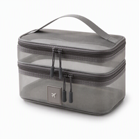 Sac de voyage transparent en maille grande taille pour cosmétiques - Trousse de toilette multifonctionnelle pour pinceaux de maquillage et articles de douche - Offre spéciale