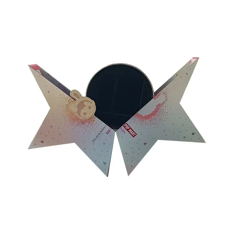 Forme d'étoile personnalisée imprimée haut de gamme avec boîte-cadeau laser réfléchissante pour les ensembles de célébration et de cosmétiques