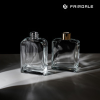 Diffuseur de parfum de maison carré personnalisé de 50ml 100ml 200ml Bouteille de diffuseur de roseau en verre vide