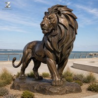 Sculpture de léopard accroupi en bronze, artisanat métallique, patine antique, statue d'animal écologique pour la décoration de villas de luxe, d'hôtels et de jardins