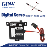 GDW DS190MG 8KG Moteurs à gouverner numériques Torsion Metal Shell Avion Modèle de planeur à voilure fixe avec engrenage en acier