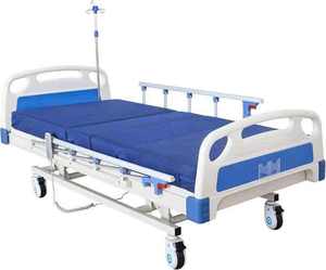 <span class=keywords><strong>Lit</strong></span> <span class=keywords><strong>d</strong></span>'<span class=keywords><strong>hôpital</strong></span> électrique à trois fonctions pour patients âgés en soins intensifs, équipement médical, fabrication à prix abordable avec barrière <span class=keywords><strong>de</strong></span> sécurité en ABS - Product Image 1