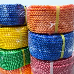 Corda colorida de plástico PE de polietileno com corda de pesca marinha para venda Rede de pesca em embalagem verde laranja 9 mm 10 mm 20 mm 32 mm
