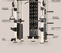 Structure de musculation Smith en acier pour la maison, rack à squats multifonctionnel, équipement d'entraînement complet avec une capacité de 130 kg