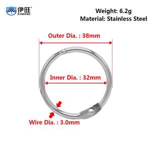 YIWANG <b>Silver</b> 1.2 Inch Manufacture Stainless Steel Loose Leaf Book <b>Rings</b> for Scrapbook - Product Image 2