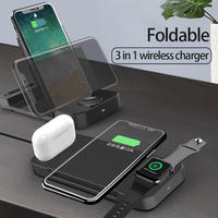 Chargeur magnétique sans fil pliable 3 en 1 avec support magnétique pour téléphone Iphone16 Iwatch airpods 15W Charge rapide