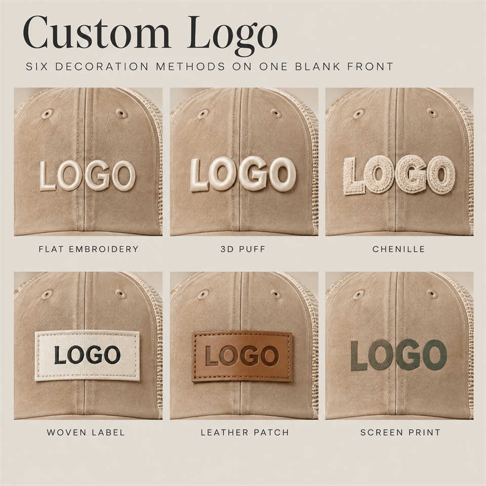 Custom 5 Panel Trucker Cap Structured Mesh Back Woven Patch Logo ...