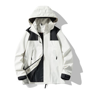 Chaqueta de Lona de Una Sola Capa para Primavera y Otoño, Impermeable, para Montañismo, con Bordado, Cortavientos, con Cremallera Desmontable - Product Image 4