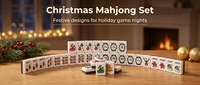 Jeu de Mahjong de Noël haut de gamme pour 4 joueurs, design américain, tuiles en acrylique gravées, finition scintillante en cristal, OEM, divertissement