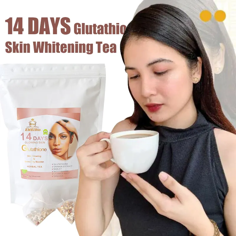 private label hot selling 14 day skin beauty whitening glow tea herbal anti aging lightening tea