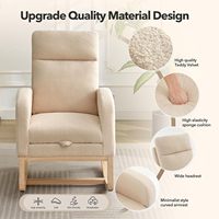 Chaise longue rembourrée avec base en bois massif, dossier haut, planeur à bascule pour le salon de maman qui allaite