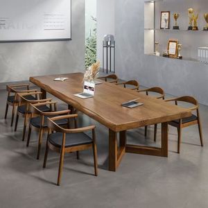 Mesa de Conferencia de Madera Maciza, Rectangular, para Oficina, Comercial, Mesa de Negociación, Diseño Moderno y Minimalista - Product Image 3