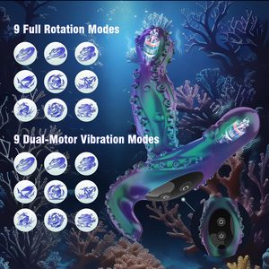 Oktopus-förmiger <span class=keywords><strong>Anal</strong></span>-Vibrator mit Perlen, Vaginaler Tiefenstimulator, Rotierender Prostata-Massager für Männer, Vibrierender Analplug mit 10 Geschwindigkeiten und APP-Steuerung - Product Image 3