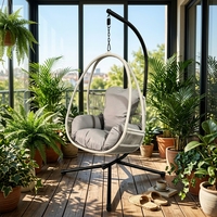 Fauteuil suspendu œuf en rotin tressé pour balcon et jardin, mobilier d'extérieur moderne personnalisé, vente en gros