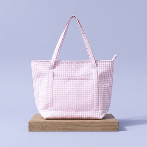 Sac fourre-tout matelassé esthétique en nylon <span class=keywords><strong>à</strong></span> carreaux <span class=keywords><strong>Vichy</strong></span> pastel, grande capacité, pour femme, idéal pour le quotidien et les voyages - Product Image 6