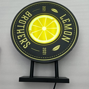 Koncept Tùy Chỉnh Thép Không Gỉ Acrylic Vòng Tròn Vòng LED Quảng Cáo Ánh Sáng Ngoài Trời Dấu Hiệu Không Thấm Nước Hộp Hai Mặt Cửa Hàng Dấu Hiệu - Product Image 4