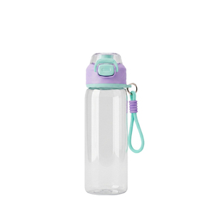 Bouteille d'eau sport en plastique avec paille, couvercle à bouton-poussoir, sangle de transport, sans BPA, pour la gym, la course et les voyages - Product Image 2