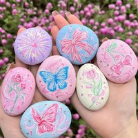 Pierres à peindre artisanales écologiques, polies naturellement, de 2-3 pouces, grises, sélectionnées à la main, à thème animalier, pour Noël DIY JY