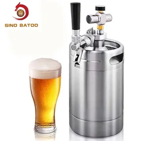Portable 5l Mini Beer Stainless Steel Draft Beer Keg Dispenser For Bar Party