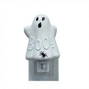 Lámpara LED Nocturna de Fantasma de Halloween con la Palabra 'BOO' y Araña - Iluminación Decorativa para el Hogar, Lámpara de Pared Enchufable, Decoración para Habitación Infantil - Product Image 5