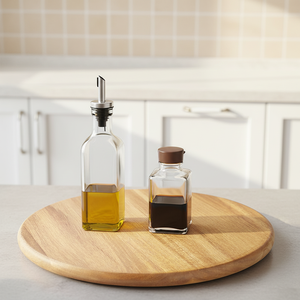 Étagère à épices rotative à un seul niveau, support de rangement rotatif en bois d'acacia pour la <span class=keywords><strong>cuisine</strong></span>, <span class=keywords><strong>plateau</strong></span> <span class=keywords><strong>tournant</strong></span> en bois pour épices - Product Image 5