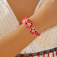 Bracelet RINHOO Bohème Coloré avec Breloque Fleur de Plumeria, Fait Main en Argile Polymère Tressée, Bijou pour Femme Idéal Plage d'Été