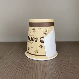 Gobelet en papier à paroi simple de 4 oz, personnalisé avec logo imprimé, pour emballage alimentaire, avec couvercle, qualité supérieure, style arabe - Product Image 2